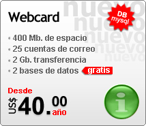 Nuestros planes webcard est&aacute;n dise&ntilde;ados para que tenga todo lo que necesita para tener presencia en internet de manera profesional y sin complicaciones. Con paneles de control y soporte t&eacute;cnico directo en espa&ntilde;ol.