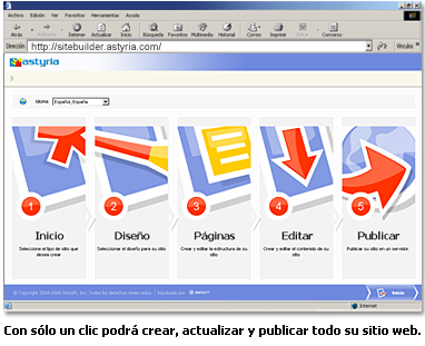 Tú diseñas tu Web Pon a volar tu imaginación y deja que tu creatividad se proyecte en un sitio Web creado por ti con astyriaä, la herramienta más sencilla para que tú mismo diseñes tu Web.