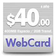 Webcard, su primer sitio en internet.